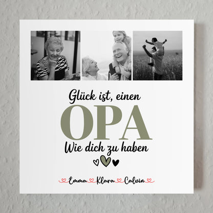 Fotoboard Magnet Poster Fotocollage Opa Glück Ist einen Opa Wie Dich Zu Haben personalisiert