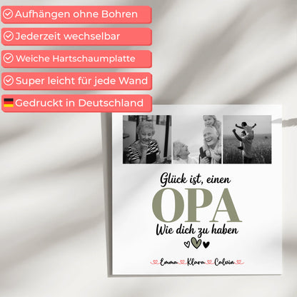 Fotoboard Magnet Poster Fotocollage Opa Glück Ist einen Opa Wie Dich Zu Haben personalisiert