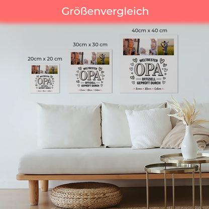 Fotoboard Magnet Poster Fotocollage für Opa Weltbester Opa Offiziell Geprüft Durch