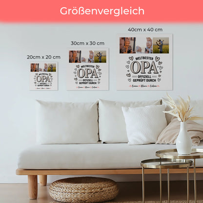 Fotoboard Magnet Poster Fotocollage für Opa Weltbester Opa Offiziell Geprüft Durch