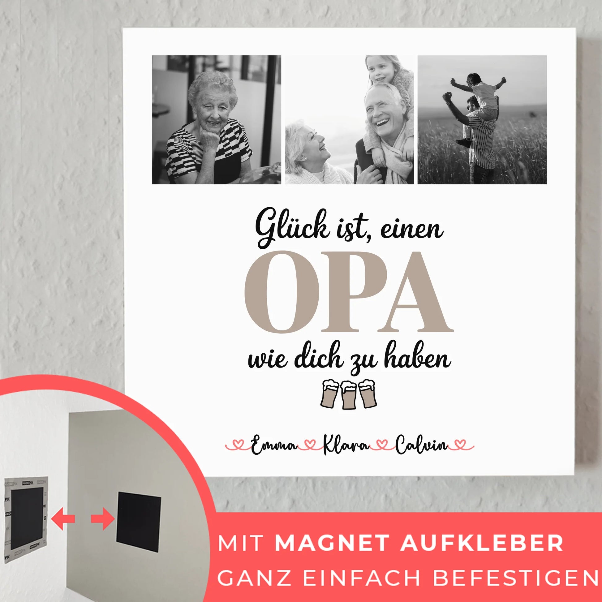 Personalisiertes Fotoboard Poster Magnetisch Opa Fotocollage Glück Ist Einen Opa Wie Dich Zu Haben 10