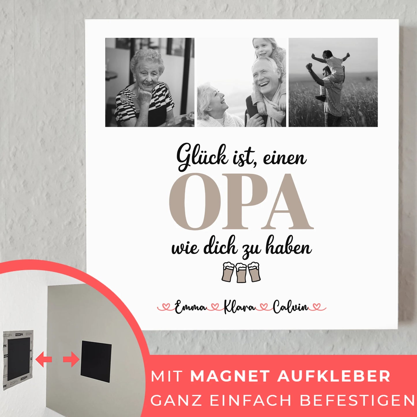 Personalisiertes Fotoboard Poster Magnetisch Opa Fotocollage Glück Ist Einen Opa Wie Dich Zu Haben 4