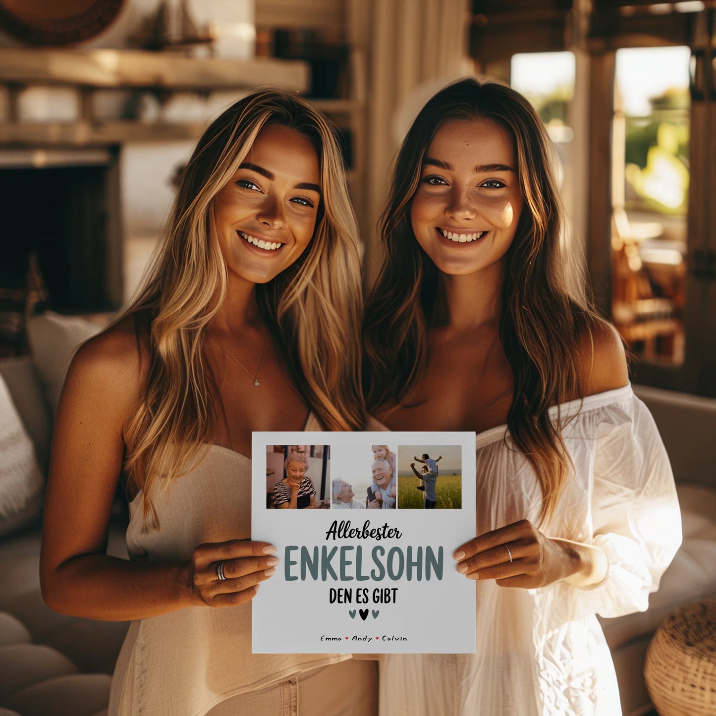 Personalisierte Fotoboard Magnet Wandbild Geschenk für den besten Enkelsohn Fotocollage 8