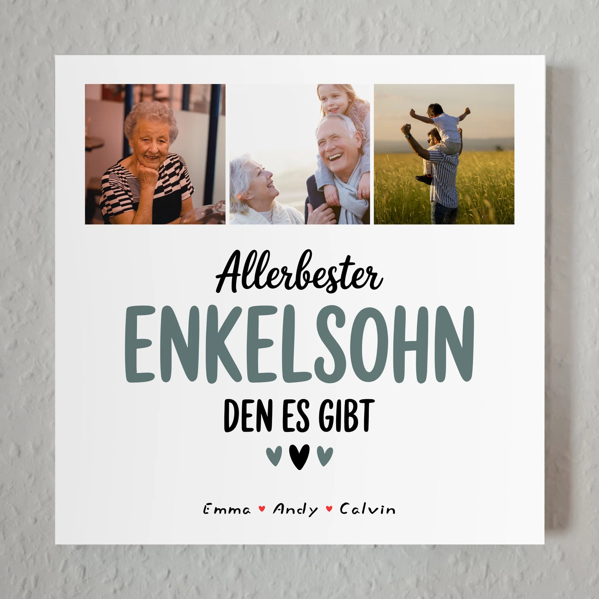 Personalisierte Fotoboard Magnet Wandbild Geschenk für den besten Enkelsohn Fotocollage 1