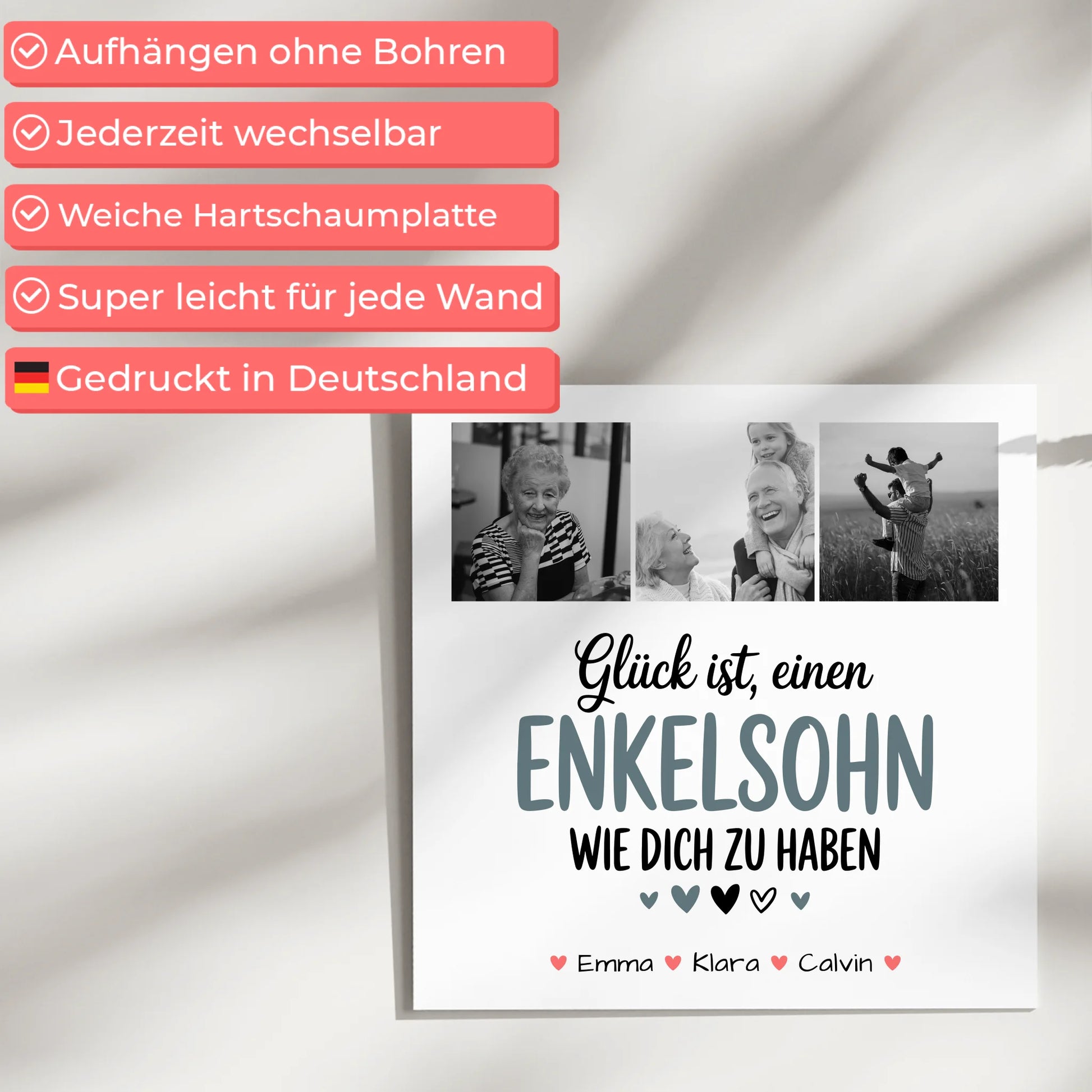 Personalisierte Fotoboard Magnet Wandbild Fotocollage Enkelsohn Glück Ist Einen Enkelsohn Wie Dich Zu Haben 5