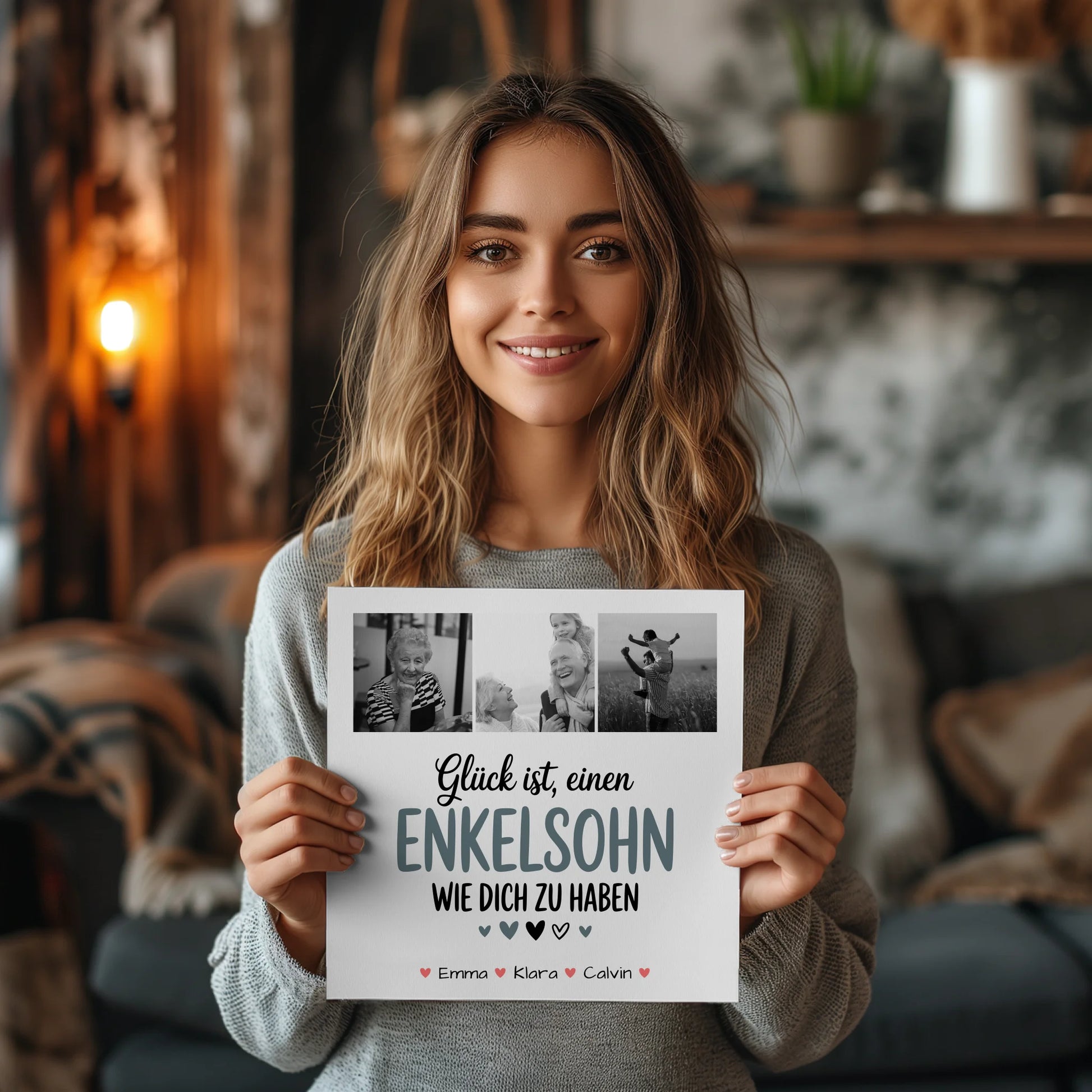 Personalisierte Fotoboard Magnet Wandbild Fotocollage Enkelsohn Glück Ist Einen Enkelsohn Wie Dich Zu Haben 2