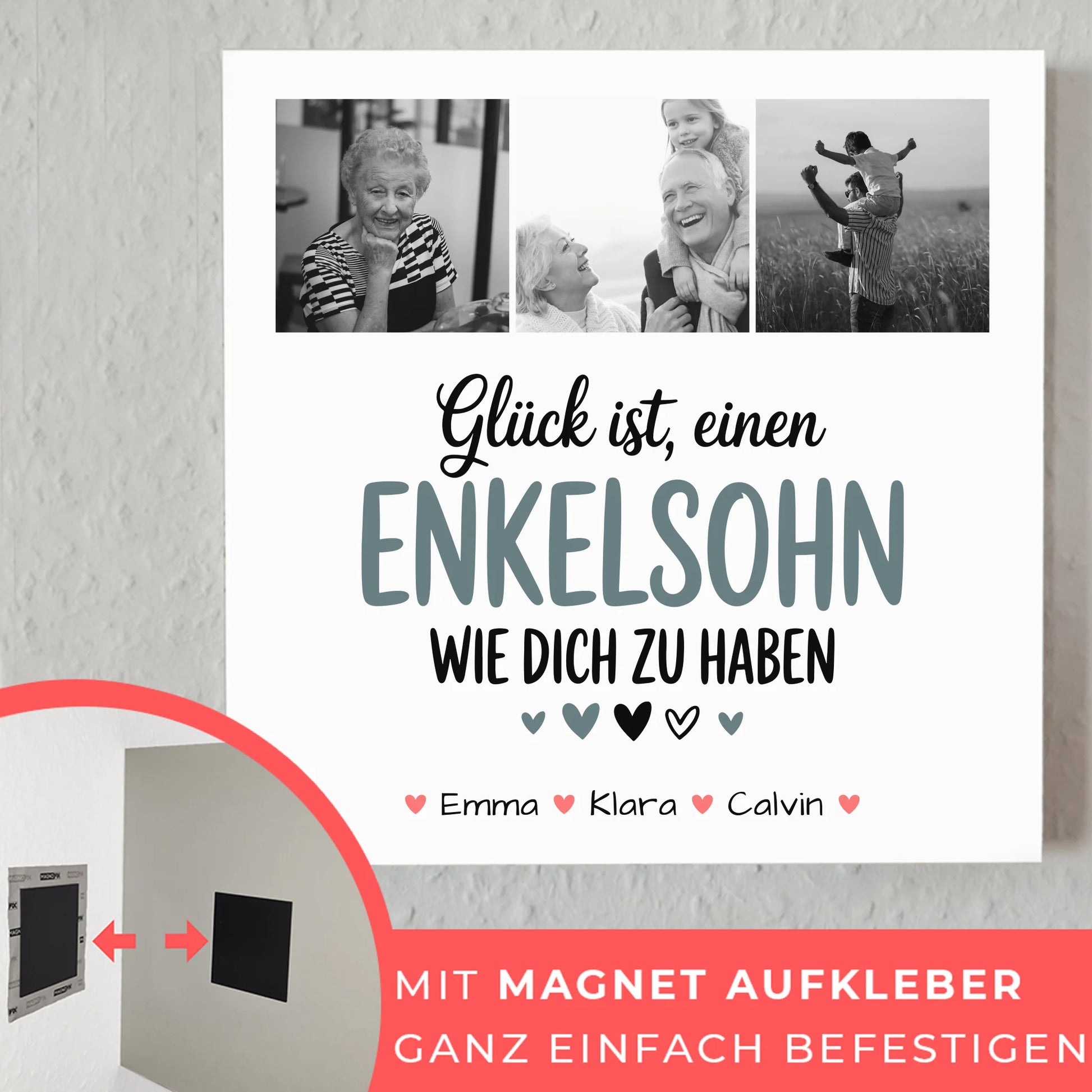 Personalisierte Fotoboard Magnet Wandbild Fotocollage Enkelsohn Glück Ist Einen Enkelsohn Wie Dich Zu Haben 4