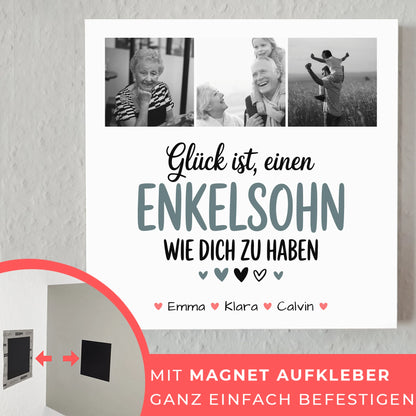 Personalisierte Fotoboard Magnet Wandbild Fotocollage Enkelsohn Glück Ist Einen Enkelsohn Wie Dich Zu Haben 4