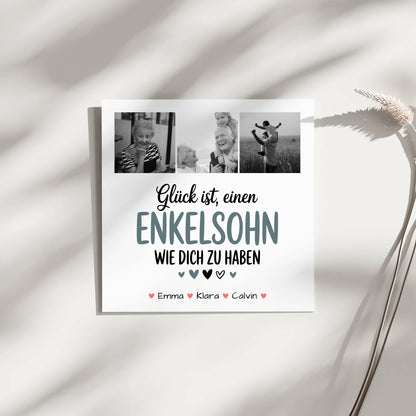 Personalisierte Fotoboard Magnet Wandbild Fotocollage Enkelsohn Glück Ist Einen Enkelsohn Wie Dich Zu Haben