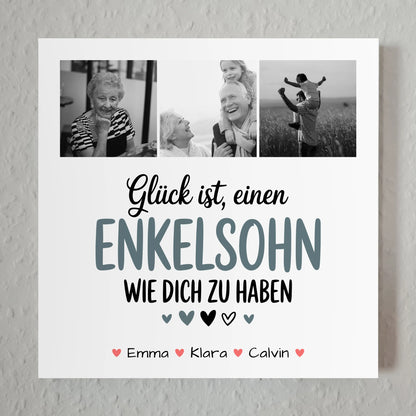 Personalisierte Fotoboard Magnet Wandbild Fotocollage Enkelsohn Glück Ist Einen Enkelsohn Wie Dich Zu Haben