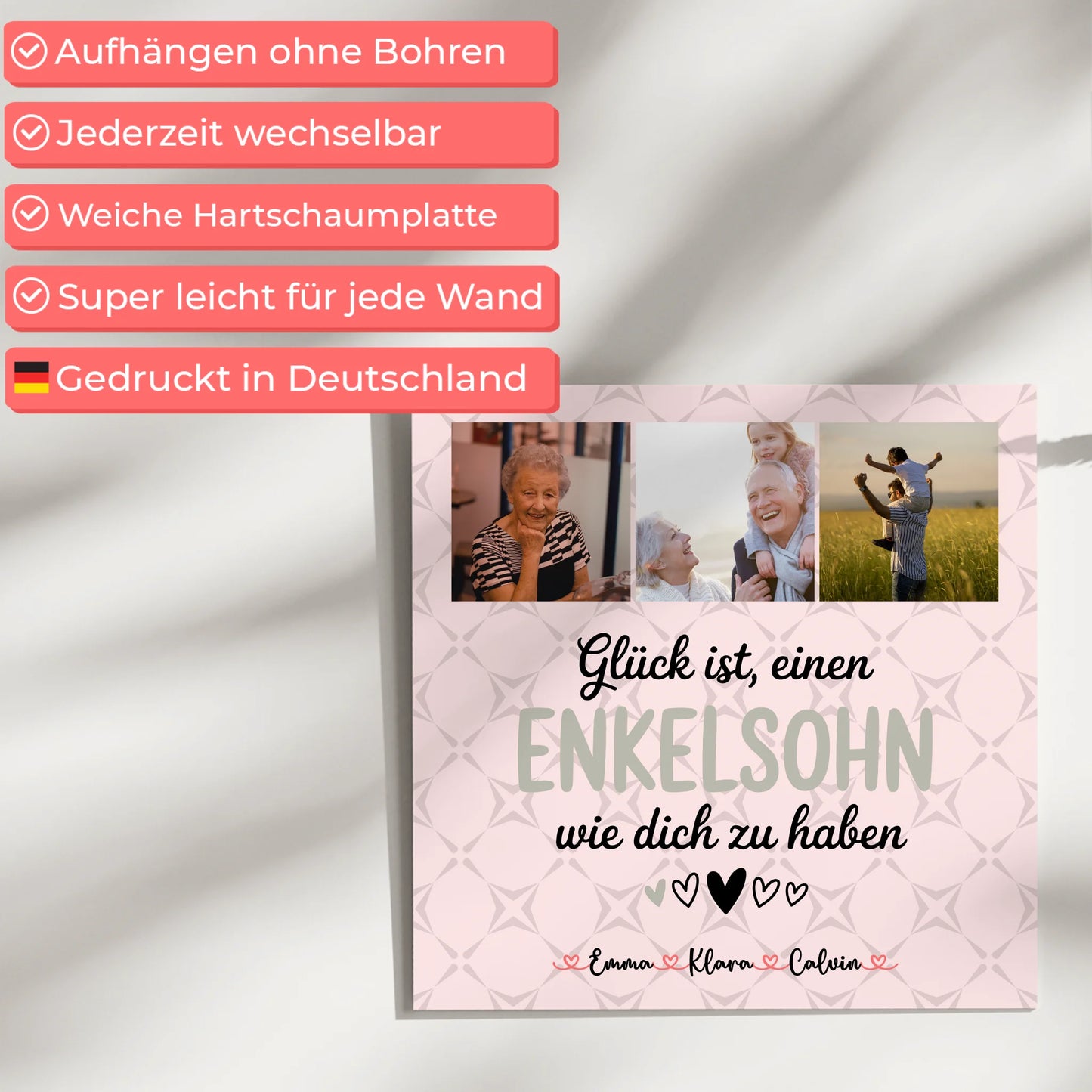 Fotoboard Magnet Poster Fotocollage für Enkelsohn Glück Ist einen Enkelsohn Wie Dich Zu Haben 5