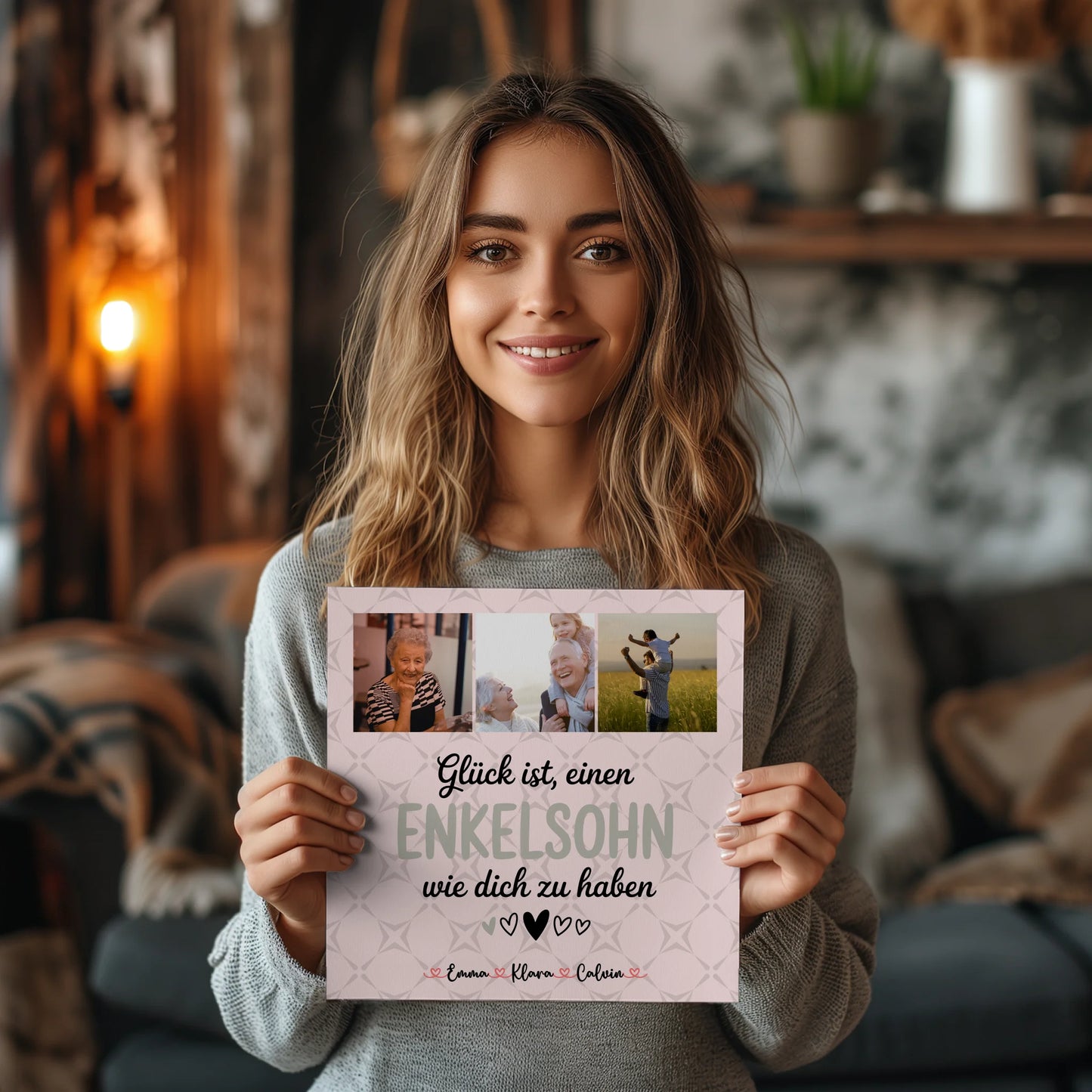 Fotoboard Magnet Poster Fotocollage für Enkelsohn Glück Ist einen Enkelsohn Wie Dich Zu Haben 2