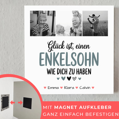 Personalisierte Fotoboard Magnet Wandbild Fotocollage Enkelsohn Glück Ist Einen Enkelsohn Wie Dich Zu Haben