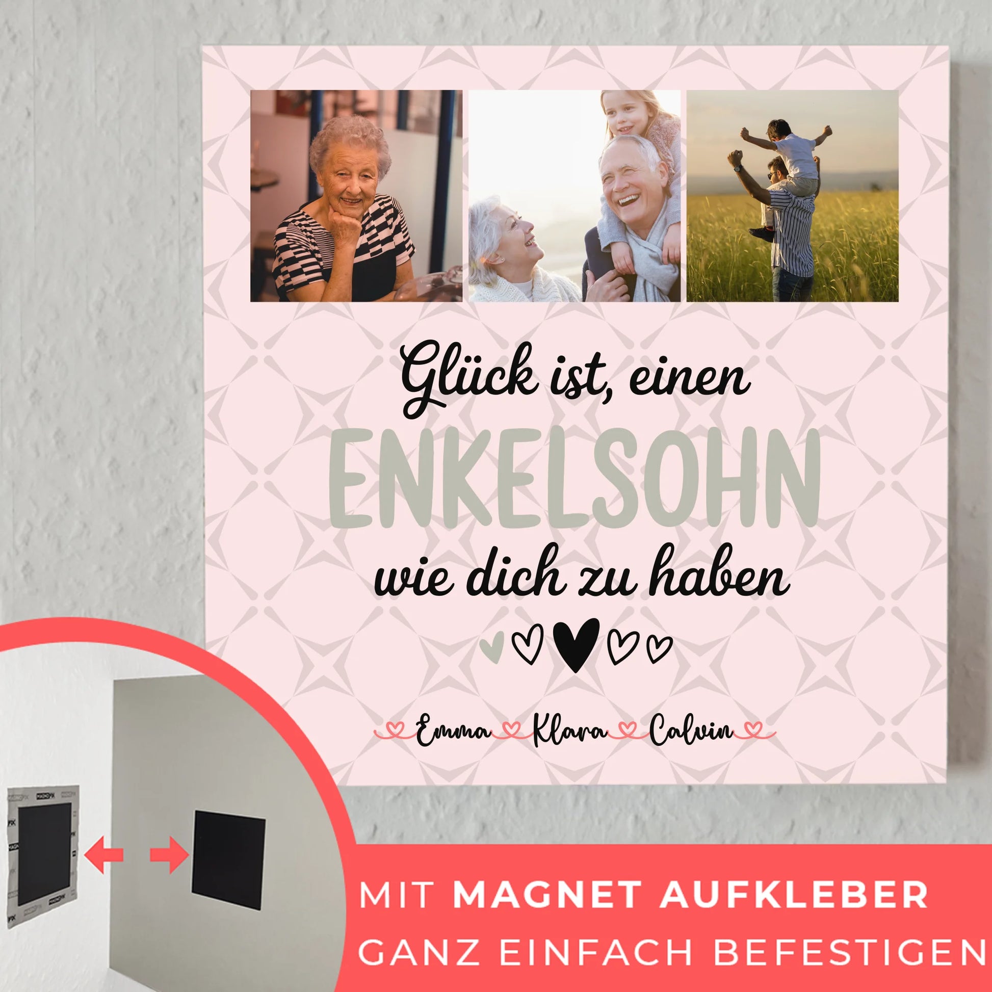 Fotoboard Magnet Poster Fotocollage für Enkelsohn Glück Ist einen Enkelsohn Wie Dich Zu Haben 4