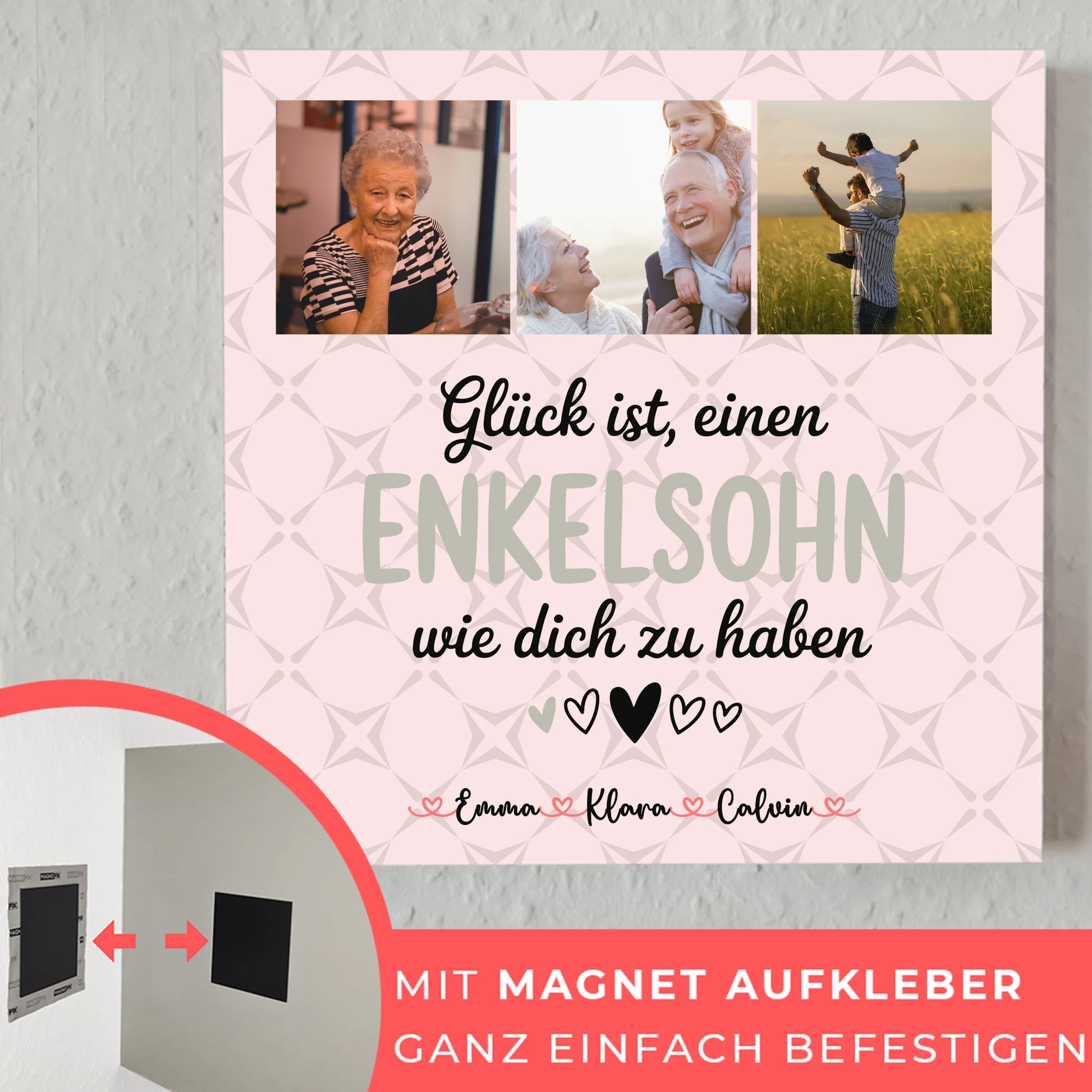 Fotoboard Magnet Poster Fotocollage für Enkelsohn Glück Ist einen Enkelsohn Wie Dich Zu Haben 10