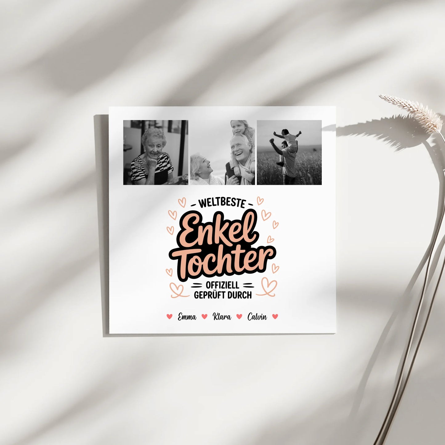 Magnetposter Fotoboard für die Weltbeste Enkeltochter Offiziell Geprüft Durch 9