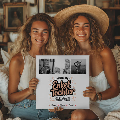 Magnetposter Fotoboard für die Weltbeste Enkeltochter Offiziell Geprüft Durch