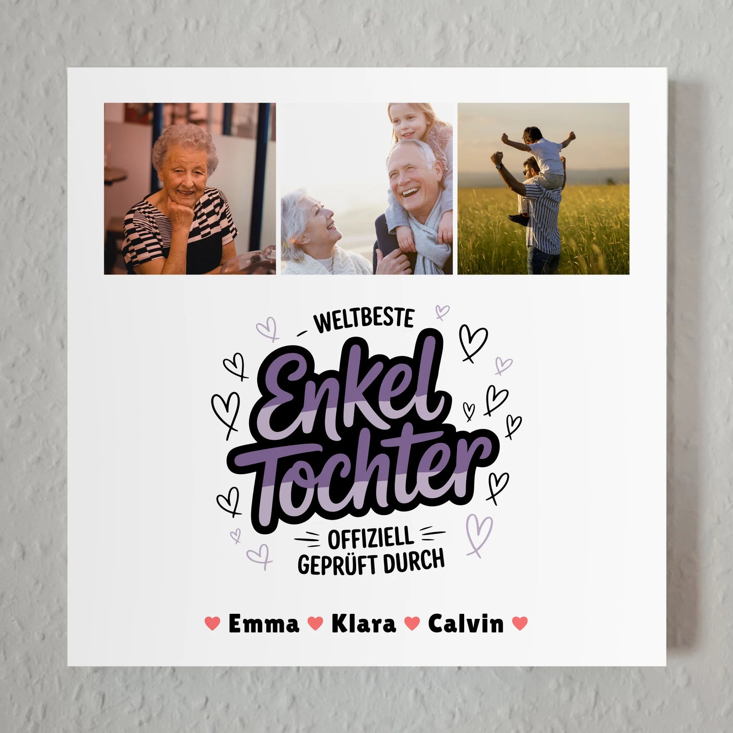 Fotoboard Magnet Poster Geschenk für Enkeltochter Weltbeste Enkeltochter Offiziell Geprüft Durch 1