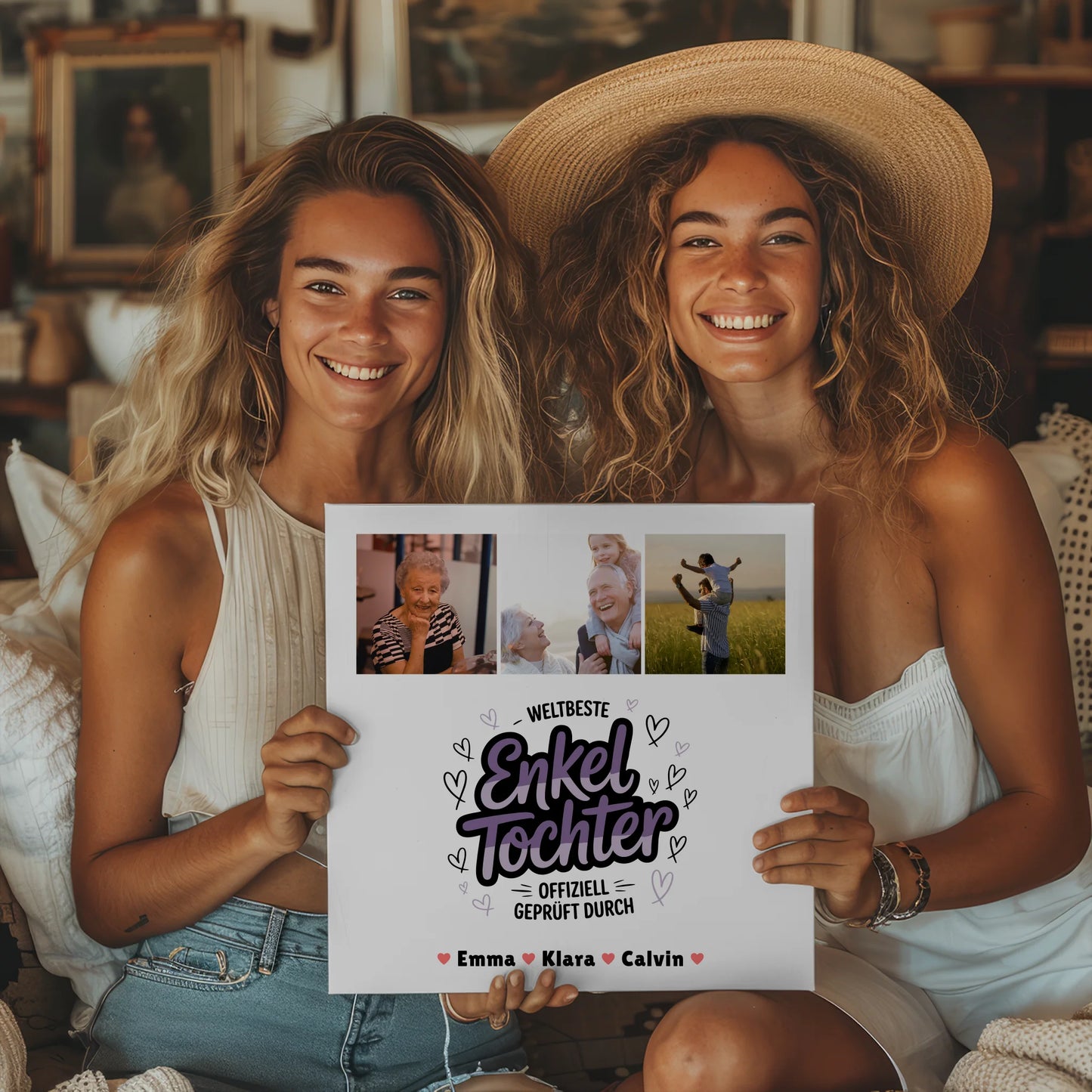 Fotoboard Magnet Poster Geschenk für Enkeltochter Weltbeste Enkeltochter Offiziell Geprüft Durch