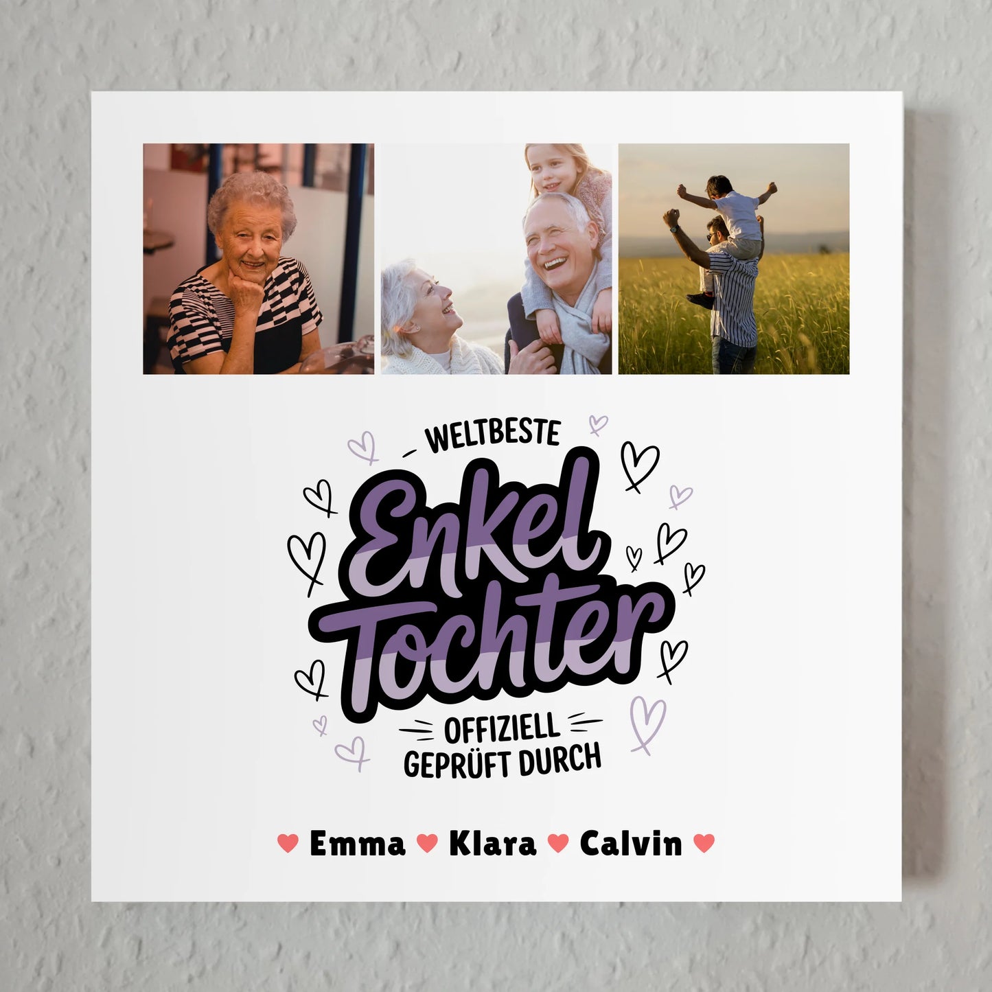 Fotoboard Magnet Poster Geschenk für Enkeltochter Weltbeste Enkeltochter Offiziell Geprüft Durch