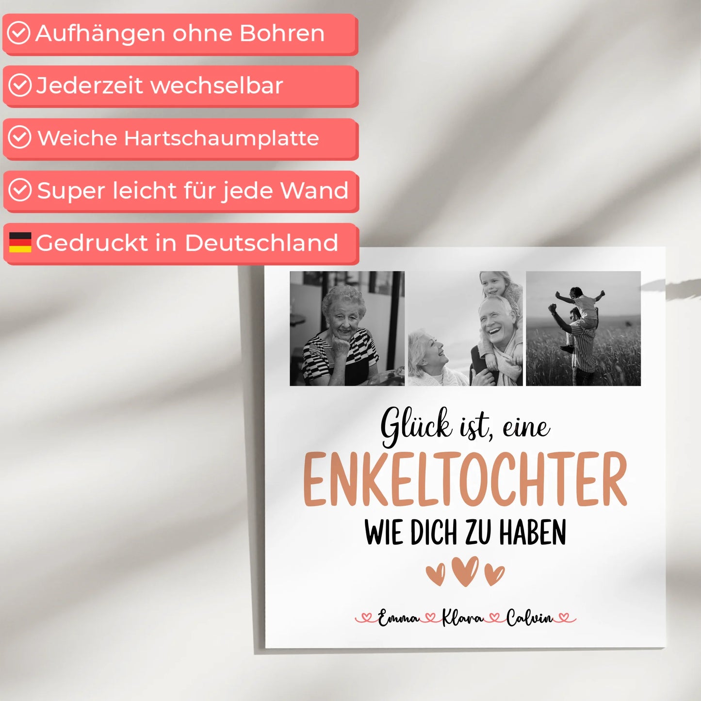 Fotoboard Magnet Wandbild Fotocollage Enkeltochter Glück Ist eine Enkeltochter Wie Dich Zu Haben 5