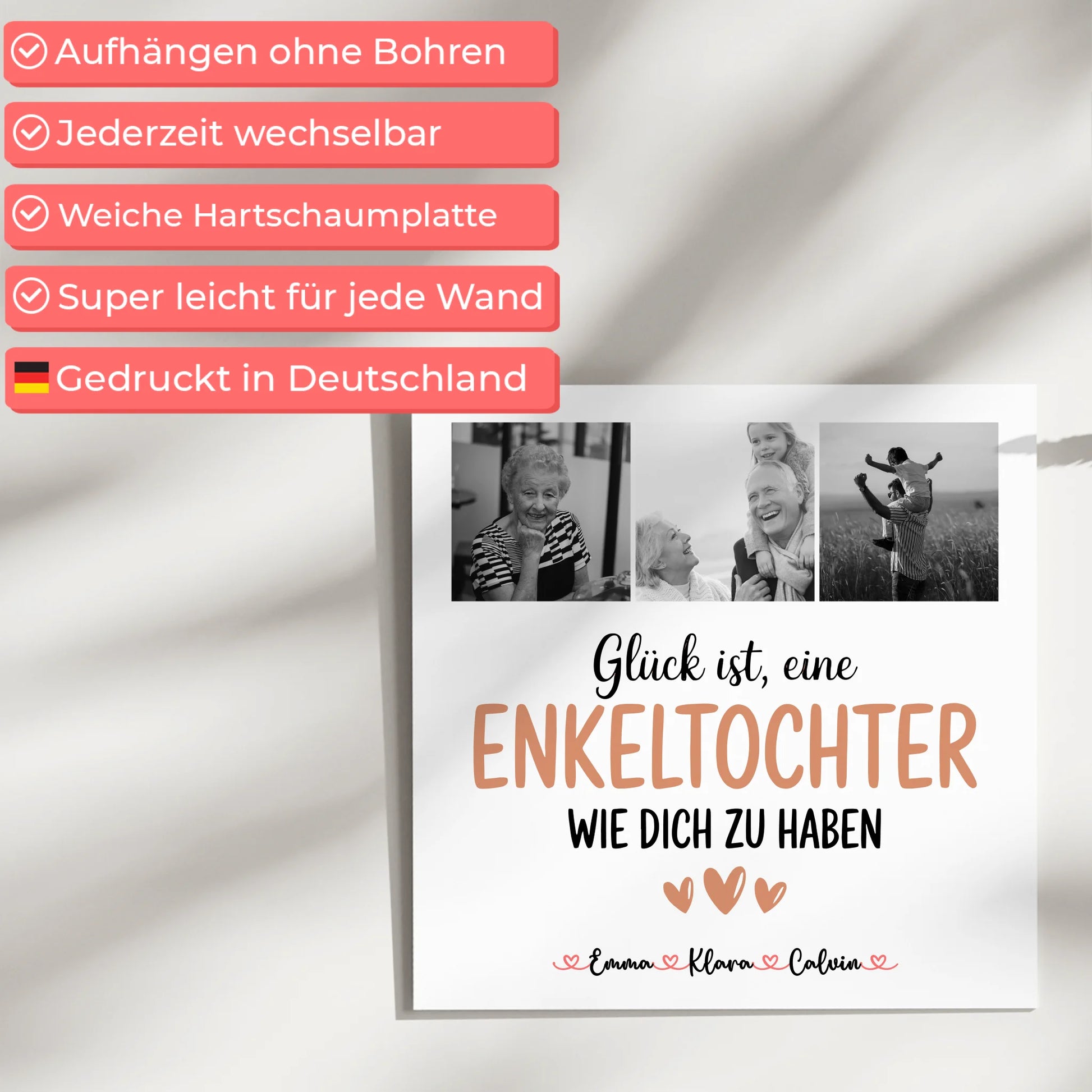 Fotoboard Magnet Wandbild Fotocollage Enkeltochter Glück Ist eine Enkeltochter Wie Dich Zu Haben 5
