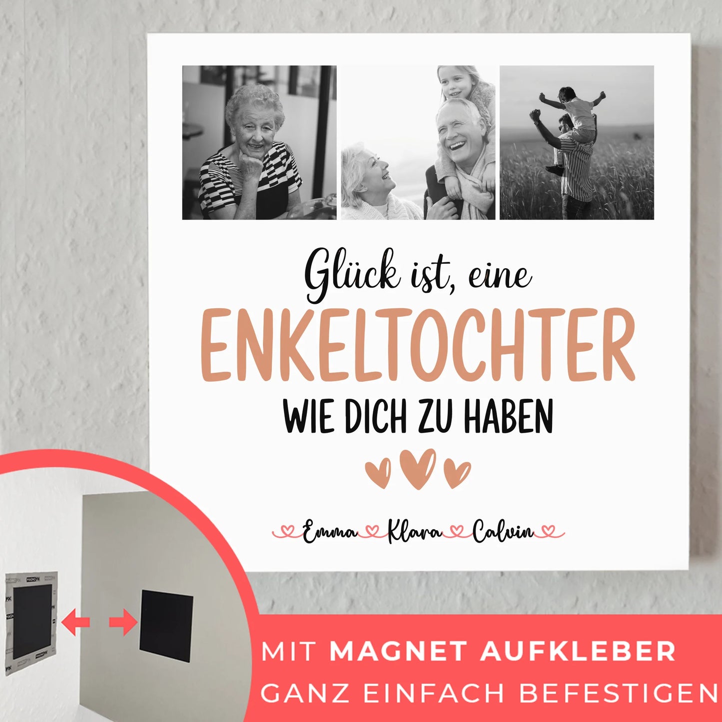 Fotoboard Magnet Wandbild Fotocollage Enkeltochter Glück Ist eine Enkeltochter Wie Dich Zu Haben 4