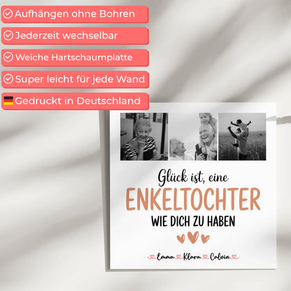Fotoboard Magnet Wandbild Fotocollage Enkeltochter Glück Ist eine Enkeltochter Wie Dich Zu Haben