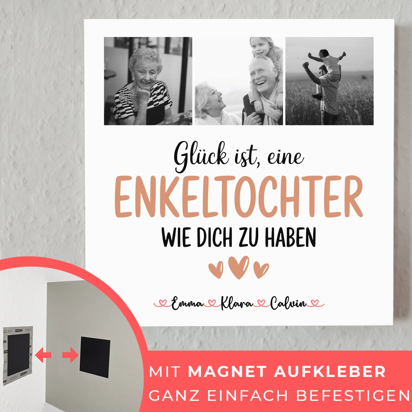 Fotoboard Magnet Wandbild Fotocollage Enkeltochter Glück Ist eine Enkeltochter Wie Dich Zu Haben