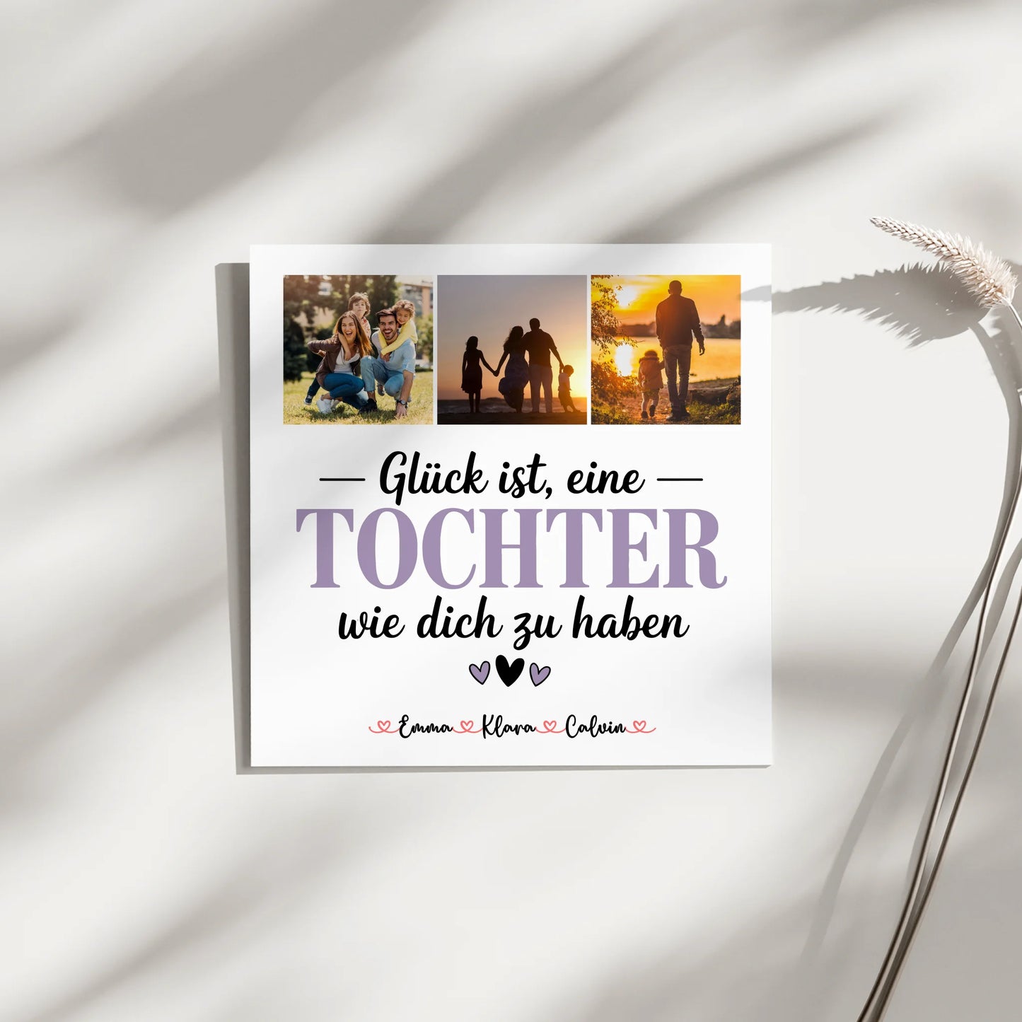 Personalisierte Fotoboard Magnet Wandbild Fotocollage für Tochter Glück Ist eine Tochter Wie Dich Zu Haben 3