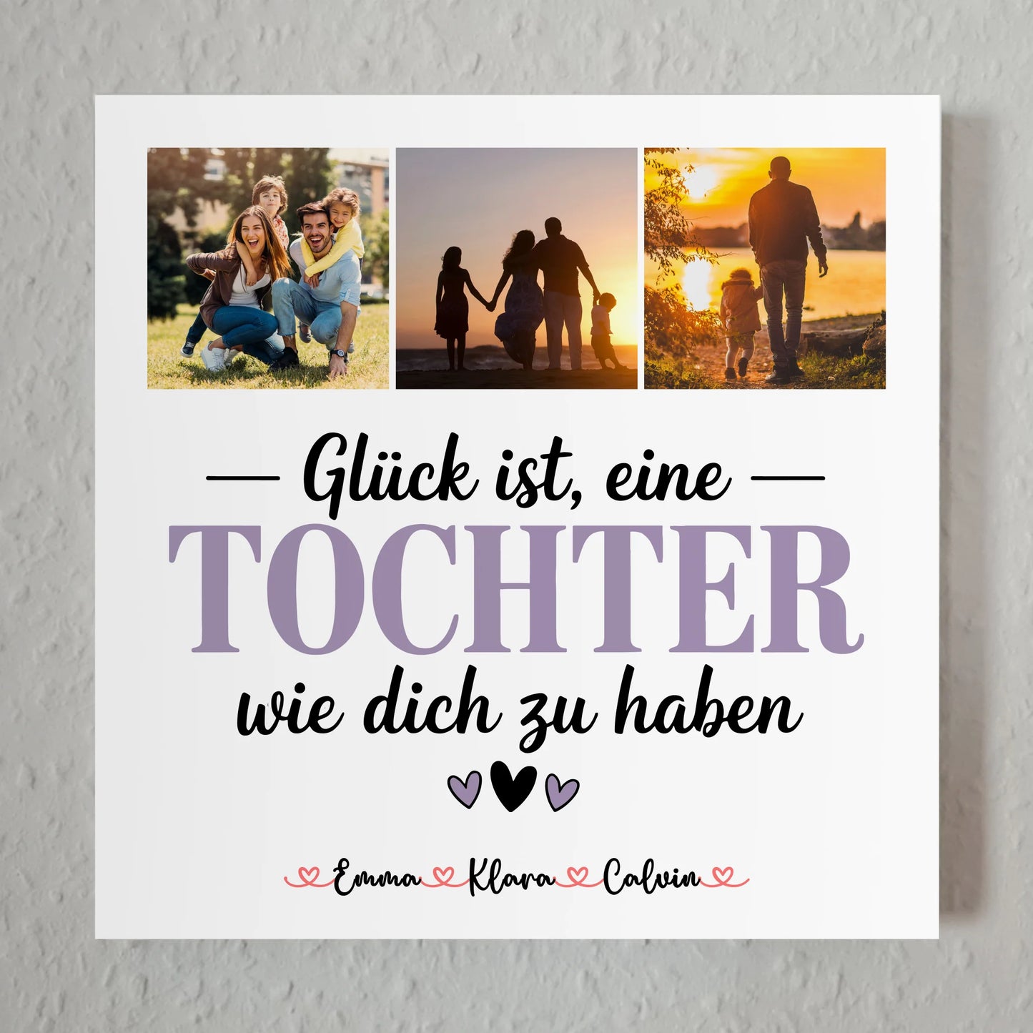 Personalisierte Fotoboard Magnet Wandbild Fotocollage für Tochter Glück Ist eine Tochter Wie Dich Zu Haben 7