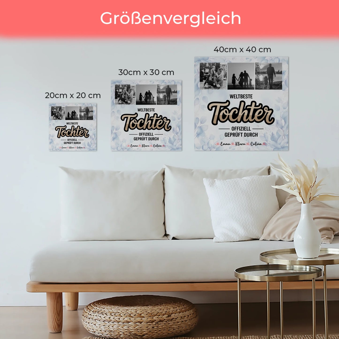 Fotoboard Poster Magnetisch für Tochter Weltbeste Tochter Offiziell Geprüft Durch personalisierte Fotocollage 6