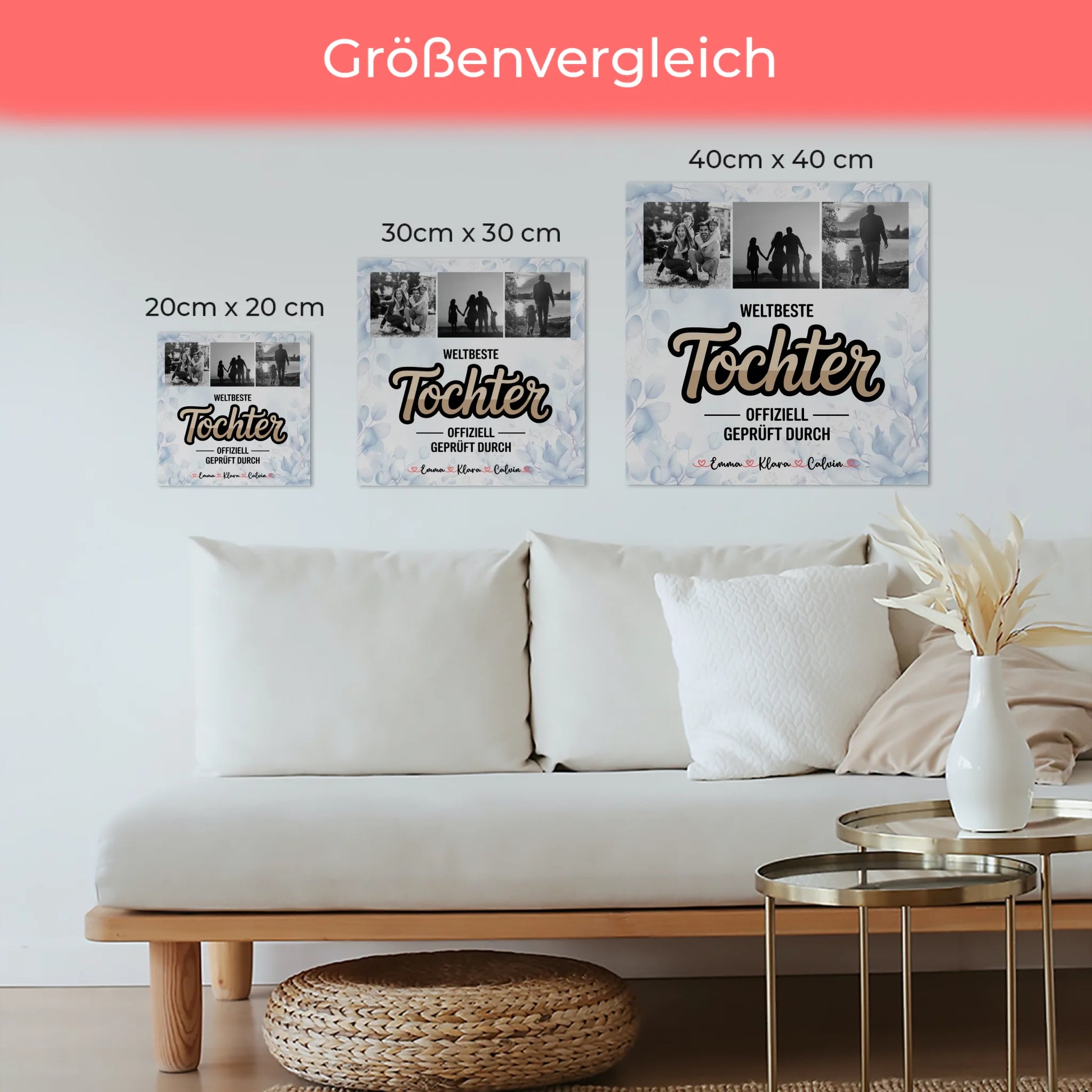 Fotoboard Poster Magnetisch für Tochter Weltbeste Tochter Offiziell Geprüft Durch personalisierte Fotocollage 6