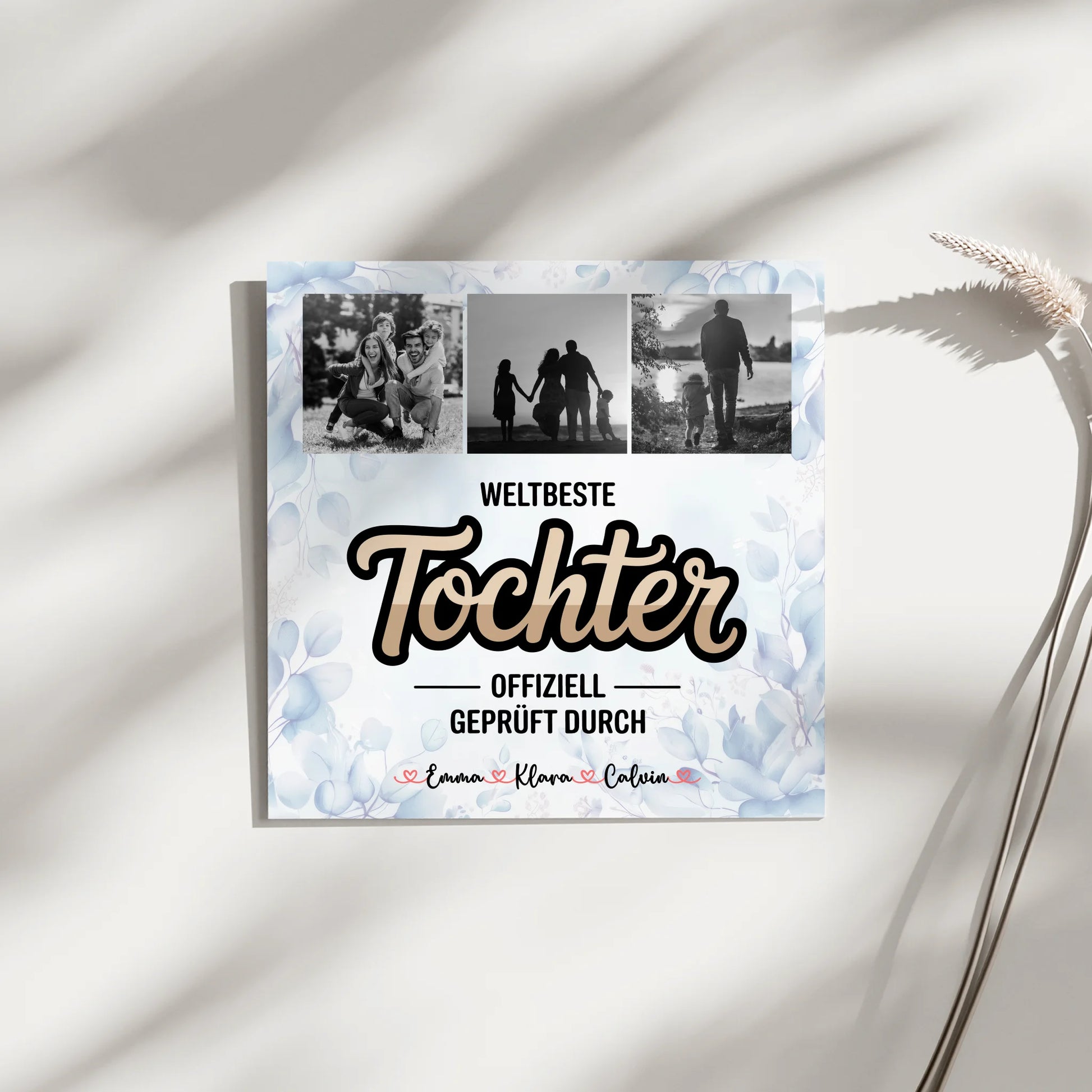 Fotoboard Poster Magnetisch für Tochter Weltbeste Tochter Offiziell Geprüft Durch personalisierte Fotocollage 3