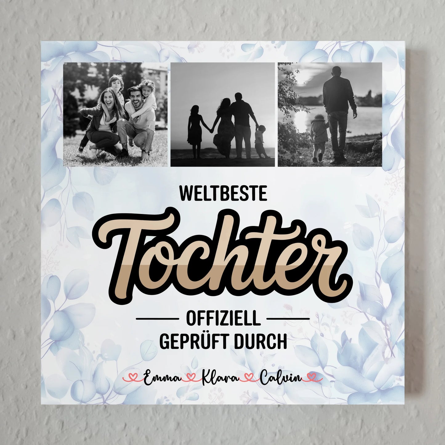 Fotoboard Poster Magnetisch für Tochter Weltbeste Tochter Offiziell Geprüft Durch personalisierte Fotocollage 1