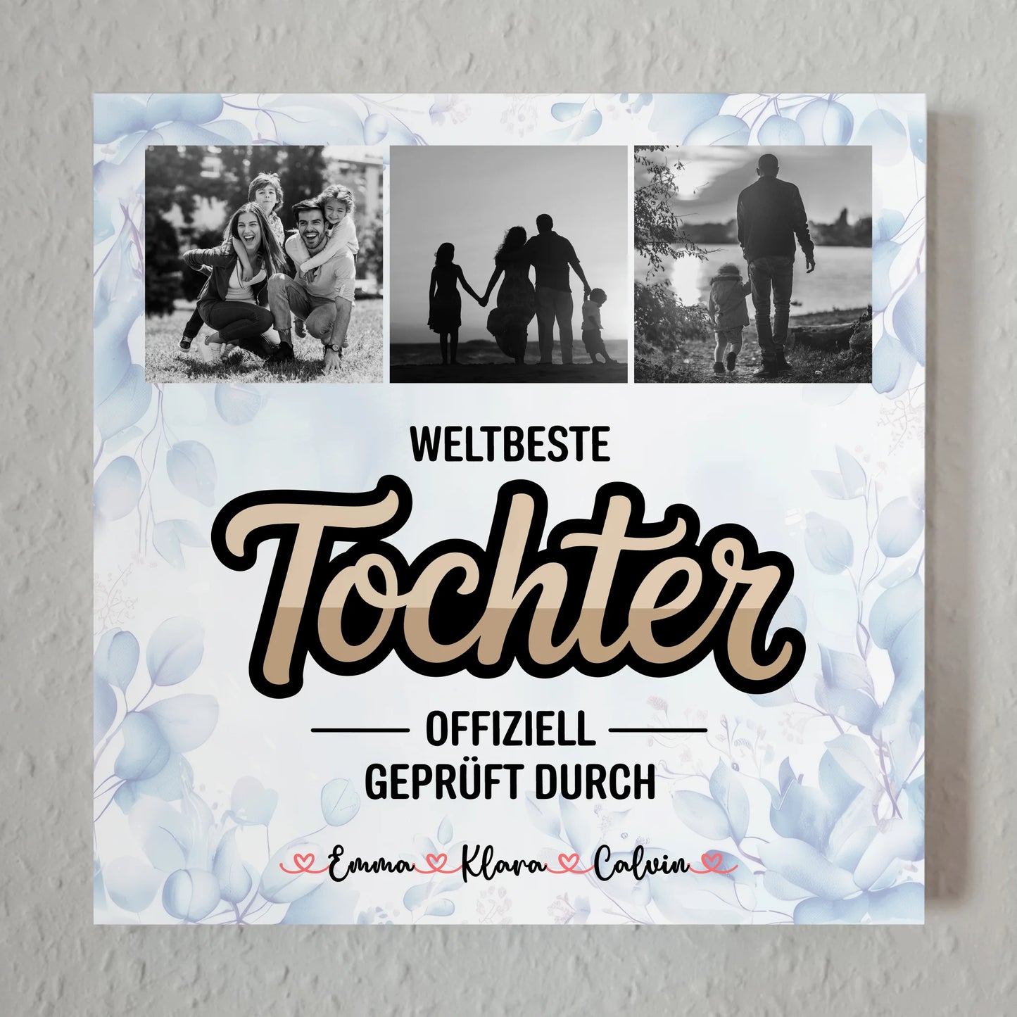 Fotoboard Poster Magnetisch für Tochter Weltbeste Tochter Offiziell Geprüft Durch personalisierte Fotocollage 7