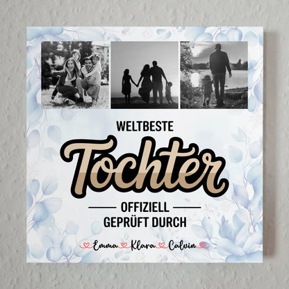 Fotoboard Poster Magnetisch für Tochter Weltbeste Tochter Offiziell Geprüft Durch personalisierte Fotocollage 7