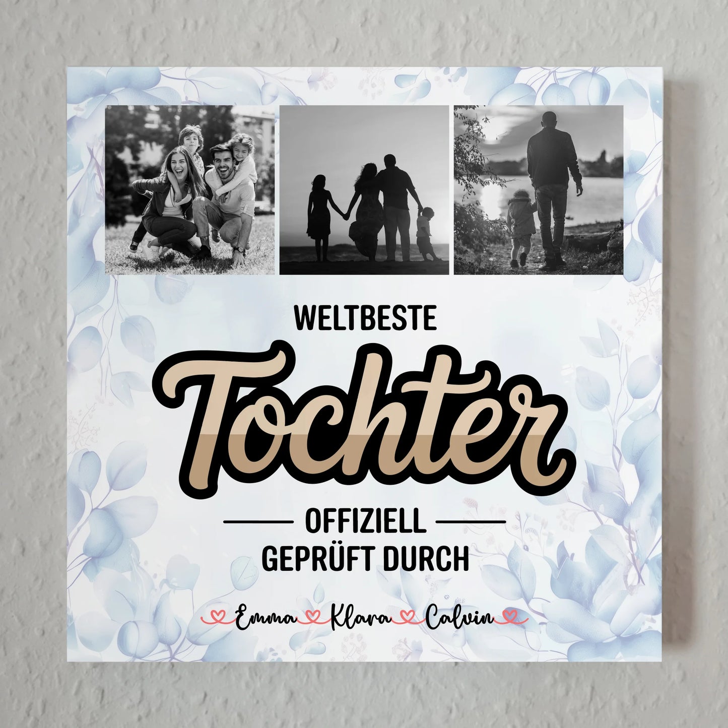 Fotoboard Poster Magnetisch für Tochter Weltbeste Tochter Offiziell Geprüft Durch personalisierte Fotocollage