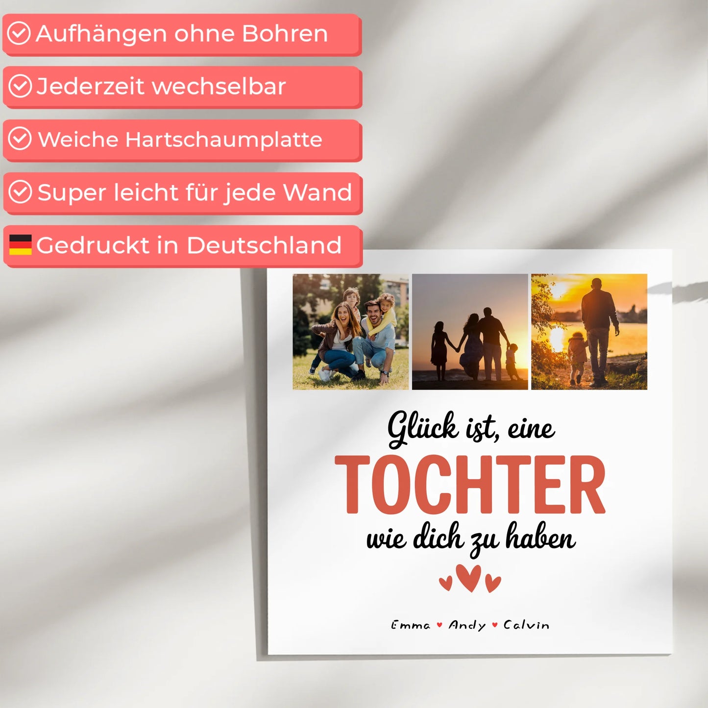 Magnetposter Fotoboard Geschenk Fotocollage Tochter Glück Ist eine Tochter Wie Dich Zu Haben 5