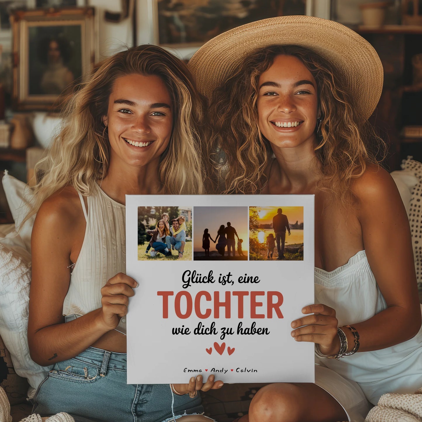 Magnetposter Fotoboard Geschenk Fotocollage Tochter Glück Ist eine Tochter Wie Dich Zu Haben