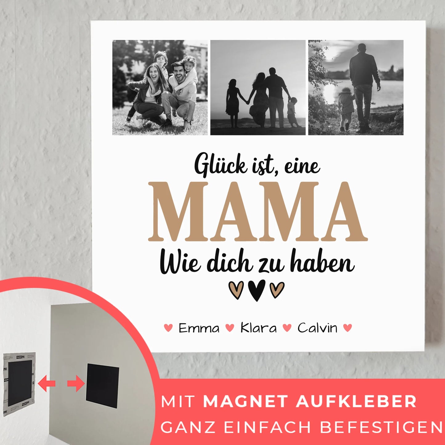 Personalisiertes Mama Plakat mit Fotocollage Glück Ist eine Mama Wie Dich Zu Haben