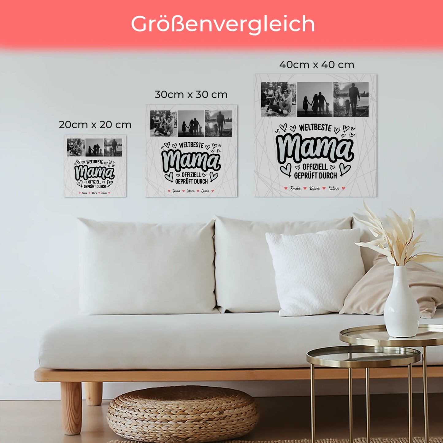 Mama Plakat und Fotocollage Weltbeste Mama Offiziell Geprüft Durch personalisiertes Geschenk