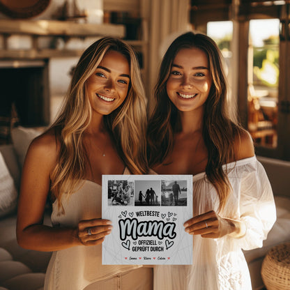 Mama Plakat und Fotocollage Weltbeste Mama Offiziell Geprüft Durch personalisiertes Geschenk 8