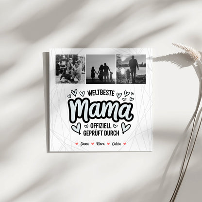 Mama Plakat und Fotocollage Weltbeste Mama Offiziell Geprüft Durch personalisiertes Geschenk