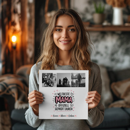 Mama Plakat Fotocollage Mama Weltbeste Mama Offiziell Geprüft Durch Geschenk 2