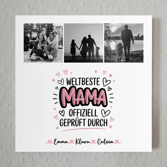 Mama Plakat Fotocollage Mama Weltbeste Mama Offiziell Geprüft Durch Geschenk 1