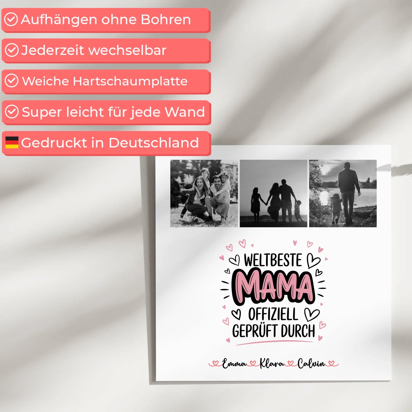 Mama Plakat Fotocollage Mama Weltbeste Mama Offiziell Geprüft Durch Geschenk