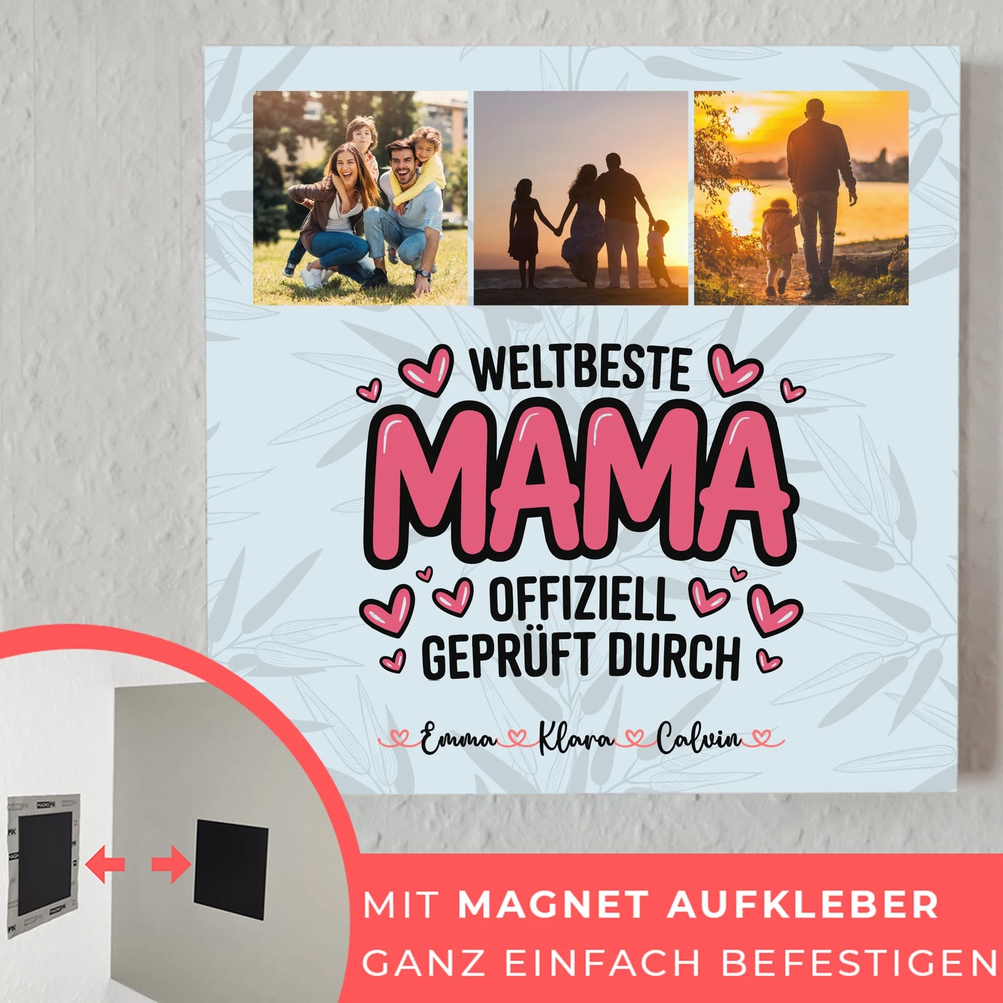 Mama Plakat Fotoboard Fotocollage für Mama Weltbeste Mama Offiziell Geprüft Durch Geschenk 4