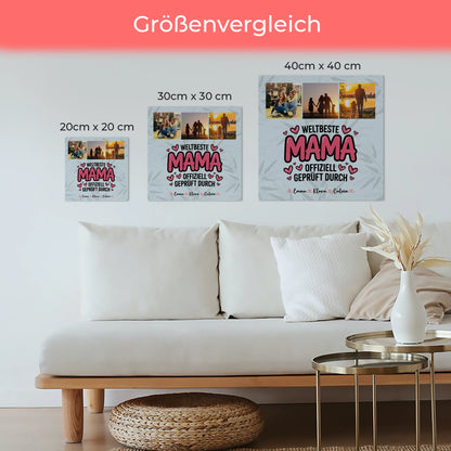 Mama Plakat Fotoboard Fotocollage für Mama Weltbeste Mama Offiziell Geprüft Durch Geschenk