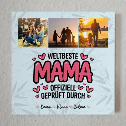 Mama Plakat Fotoboard Fotocollage für Mama Weltbeste Mama Offiziell Geprüft Durch Geschenk
